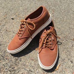 Men's Leather Vans Lace-Up Sneakers